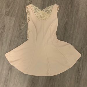 Peplum Tank with Lace Open Back